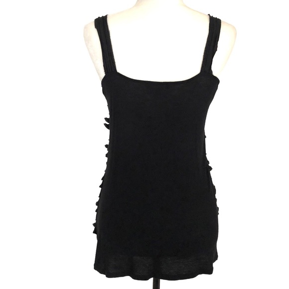 Express Black Ruffled Trimmed Tank Top Women’s Size M - Picture 5 of 7